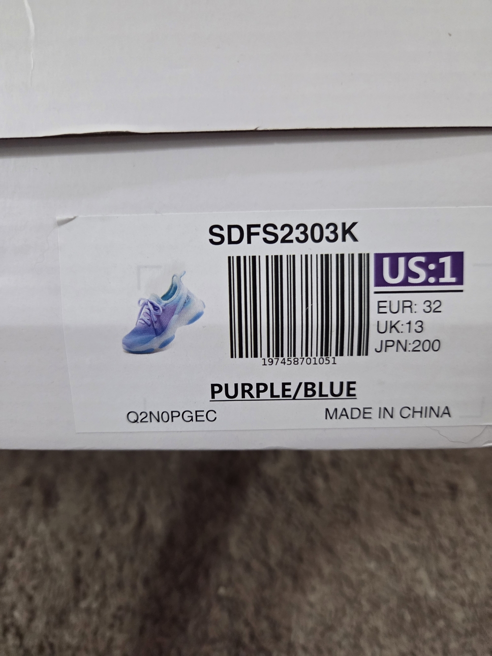 Dream Pairs Purple and Blue Kids Sneakers